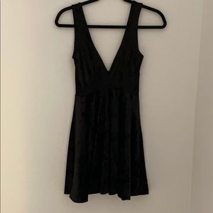 Velvet V-Neck Skater Dress